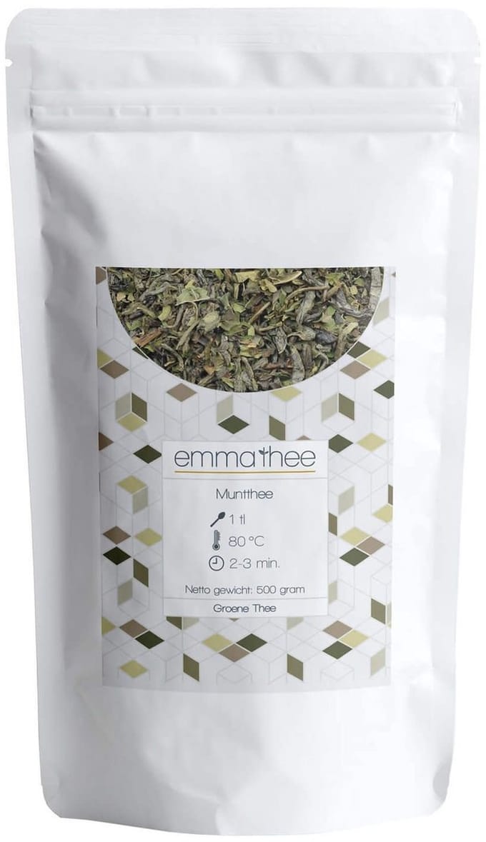 Groene Thee Pepermunt 500 Gram - Losse Thee - Puur & Natuurlijk - Fris & Verkwikkend