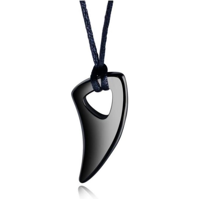 Wolfstand Halsketting Titanium Staal Hanger Peng Chaoren Hoorn Hanger black
