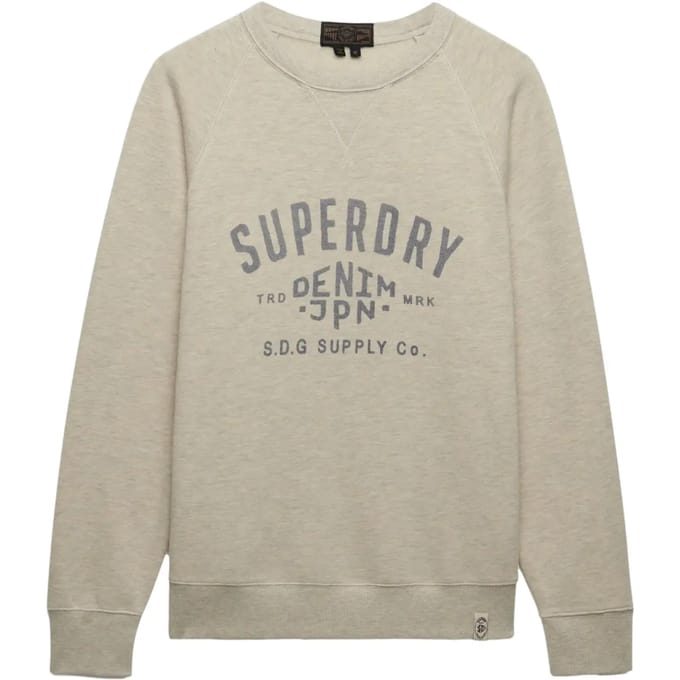Superdry Merchant Vintage Print Sweatshirt Beige M Man