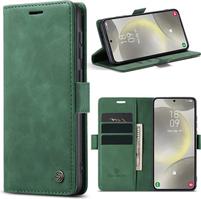 Solidenz Hoesje - Geschikt voor Samsung Galaxy A55 - Urban Book - Groen