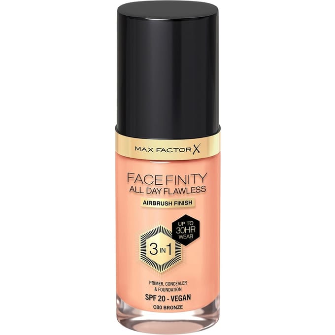 Max Factor Facefinity All Day Flawless 3 in 1 Vegan Foundation 30ml (Various Shades) - C80 - BRONZE