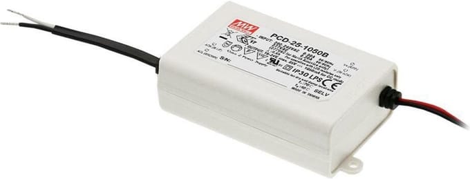 Meanwell LED Trafo 25W 16-24VDC 1050mA IP20 CC Triac-dim PCD-25-1050B