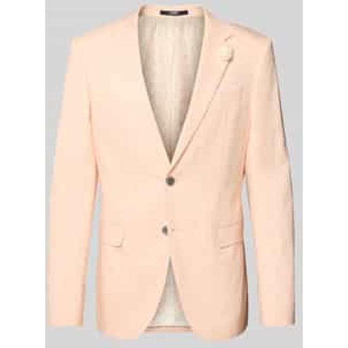 slim fit 2-knoops colbert van mix van viscose en wol