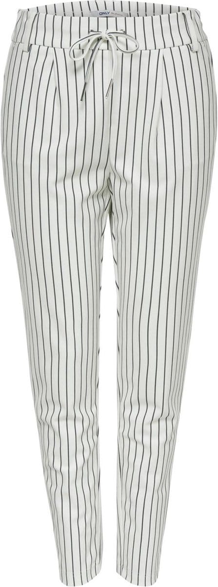Only Broek Onlpoptrash Easy Rush Stripe Pnt No 15176615 Cloud Dancer/black Dames Maat - W25 X L34