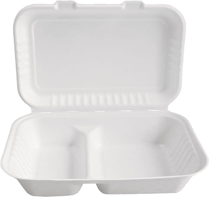 NATURE Star suikerriet-lunchbox, binnenin in tweeën gedeeld