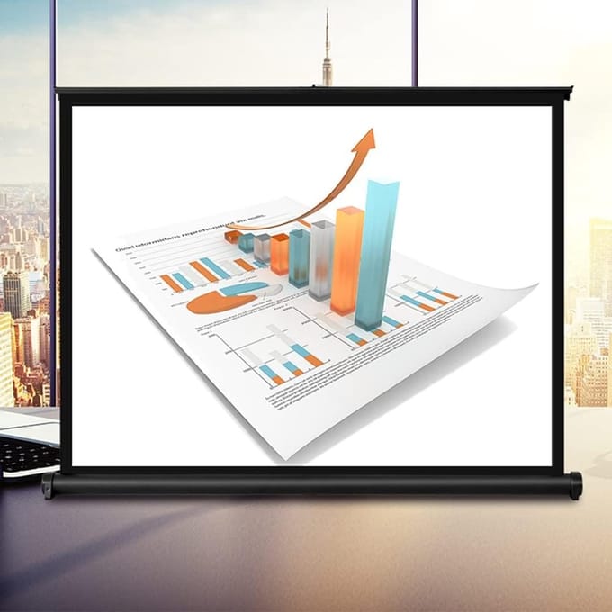 Projectiescherm - Tafelscherm Pull-up - Presentaties Geven - Draagbaar Ontwerp - 20 inch - Mat