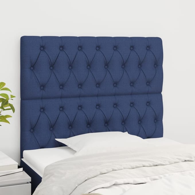 vidaXL - Hoofdbord - blauw - 100x7x118/128 - cm - stof