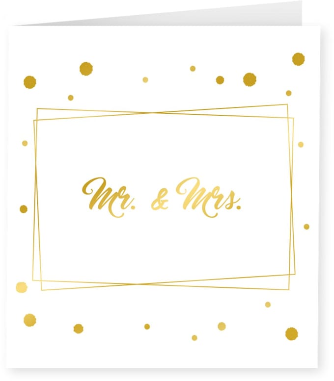 Gold white cards - Mr & Mrs