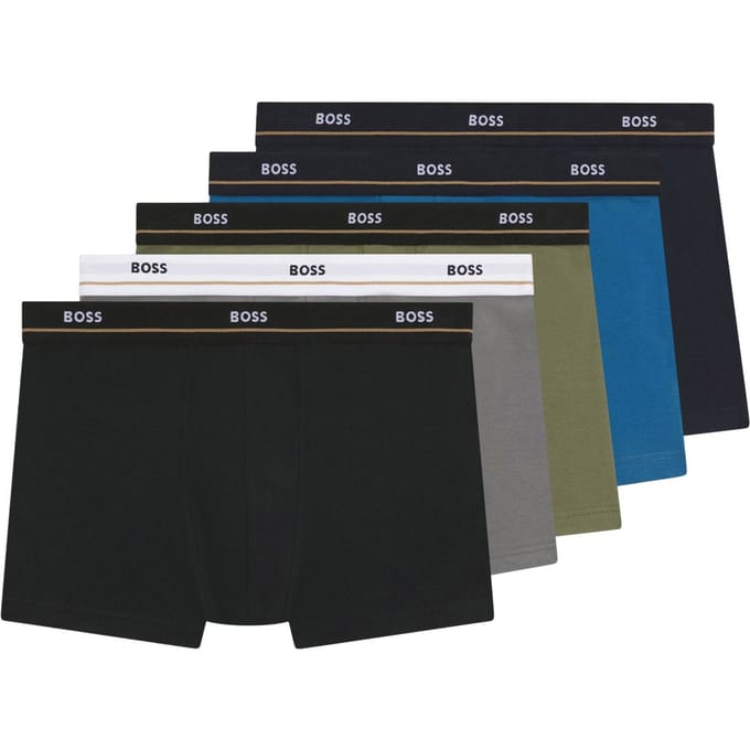 slim fit trunks van katoenmix in set van 5 model '5P ESSENTIAL'