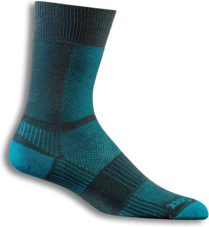 Wrightsock Coolmesh Crew - Lichtgrijs/Turquoise - 37-41
