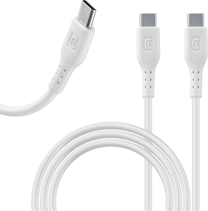 Cellularline Kabel USB-C naar USB-C/Lightning 1.5m - Dubbele Connector - Wit