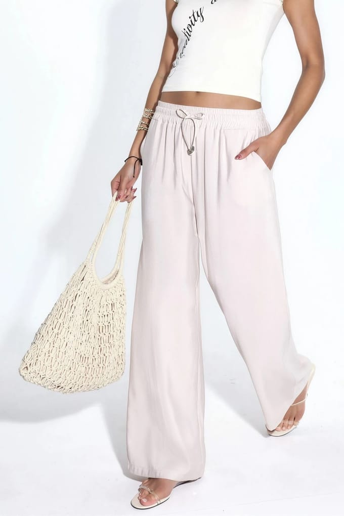 Elastische Taille Rechte Pijpen Modal Touch Broek