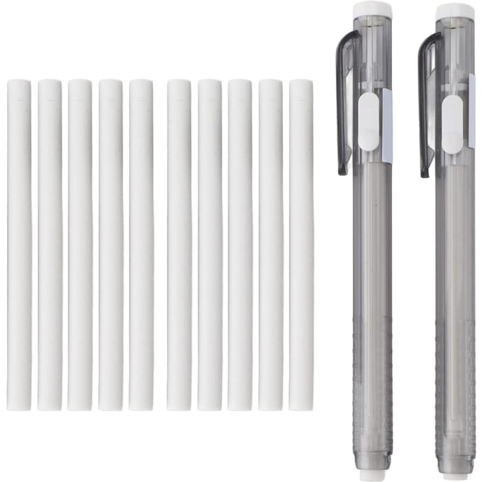 Ensemble de 2 stylos gommes rétractables et recharges white