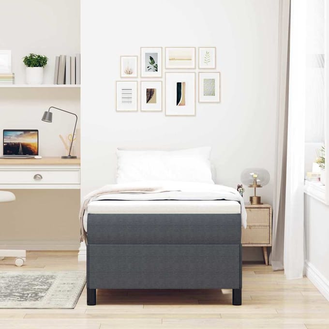vidaXL - Boxspring - bed - Donkergrijs - 80 - x - 200 - cm - Corduroy - stof
