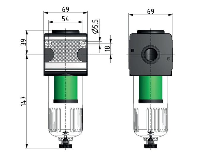 Microfilter 0,01 micron G1/2'' 720l/min Multifix 2