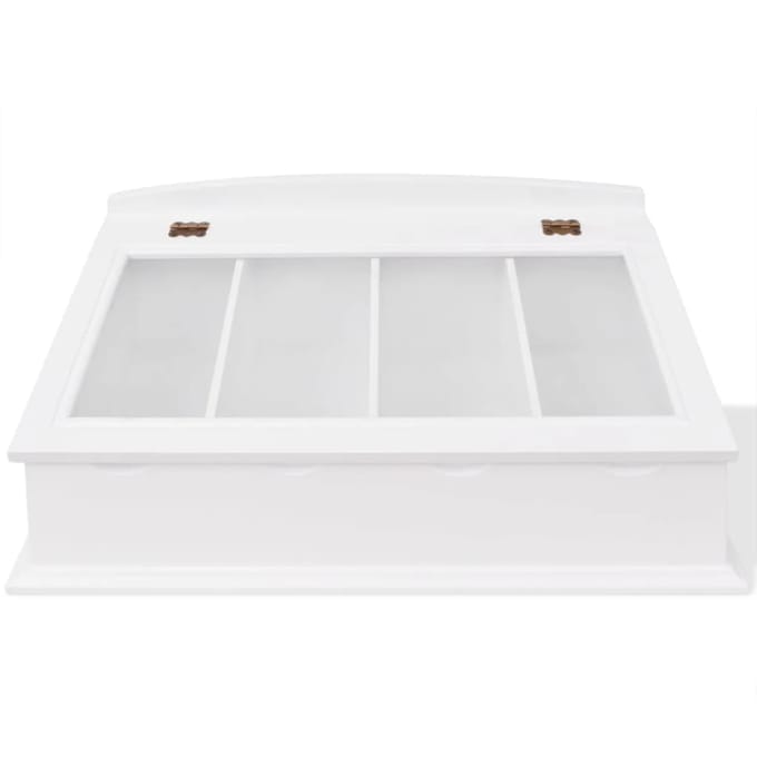 vidaXL - Besteklade - MDF - wit - barok - stijl