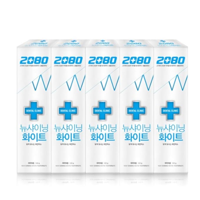 2080 Clinique Dentaire Nouveau Blanc Éclatant Dentifrice Basique 140g (Paquet de 5) white
