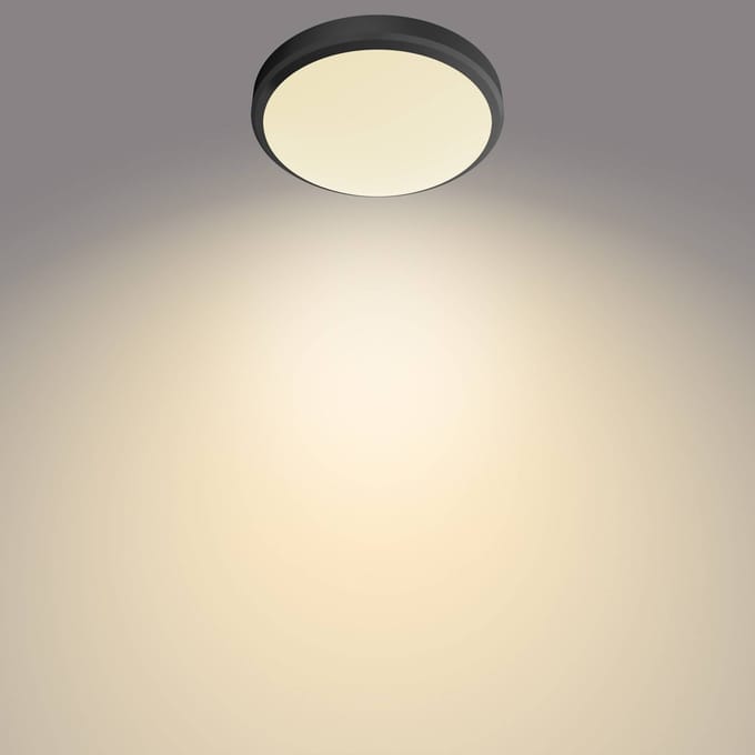 Philips Doris badkamer plafondlamp - zwart - klein - 6 W