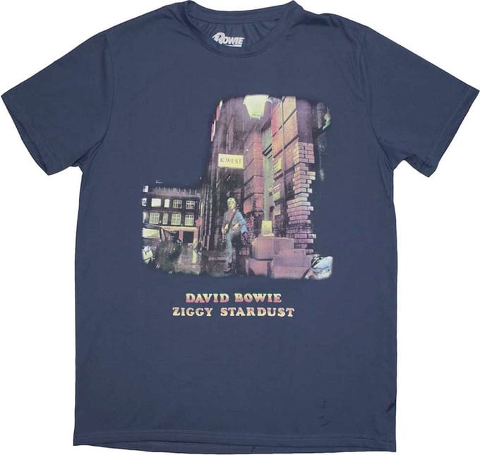 David Bowie - Ziggy Stardust Heren T-shirt - L - Blauw