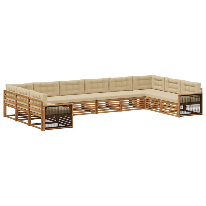 vidaXL - Sofa-Sets - 10 - st - Massief - Acacia - Hout