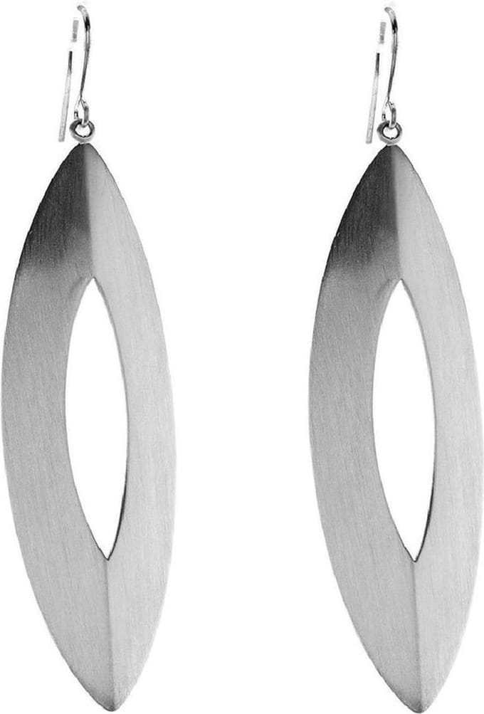 Behave - Oorhangers ovaal open design mat zilverkleur - Minimalistisch chic