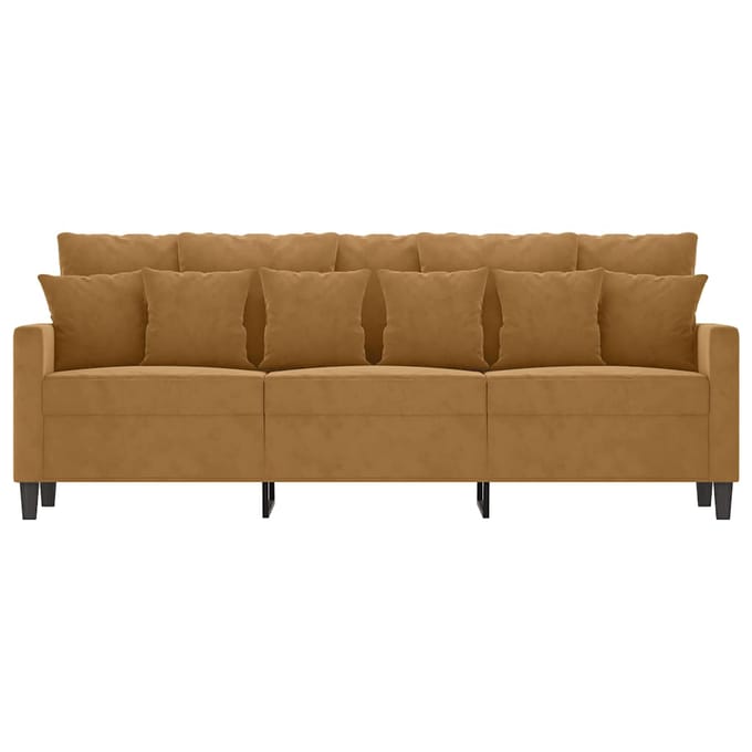 vidaXL - Driezitsbank - 180 - cm - fluweel - bruin