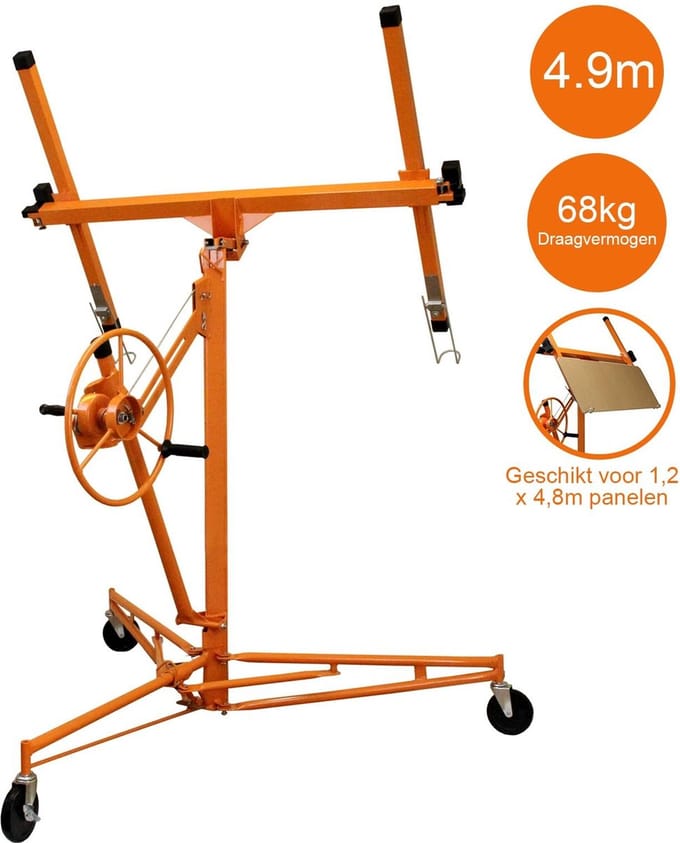 Gips platenlift - oranje - 4,9 m - inklapbaar