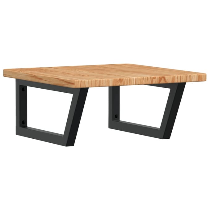 vidaXL - Badkamer - wandschap - staal - en - massief - eikenhout
