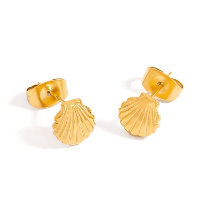 Bijoutheek Oorknoppen Summer Vibe Oester Schelp Goud