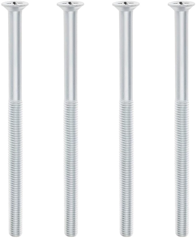 4X M5x80mm Kruiskop Lange Schroeven van Gegalvaniseerd Ijzer voor UPVC en Composiet Deuren - Wit, Duurzaam en Sterk
