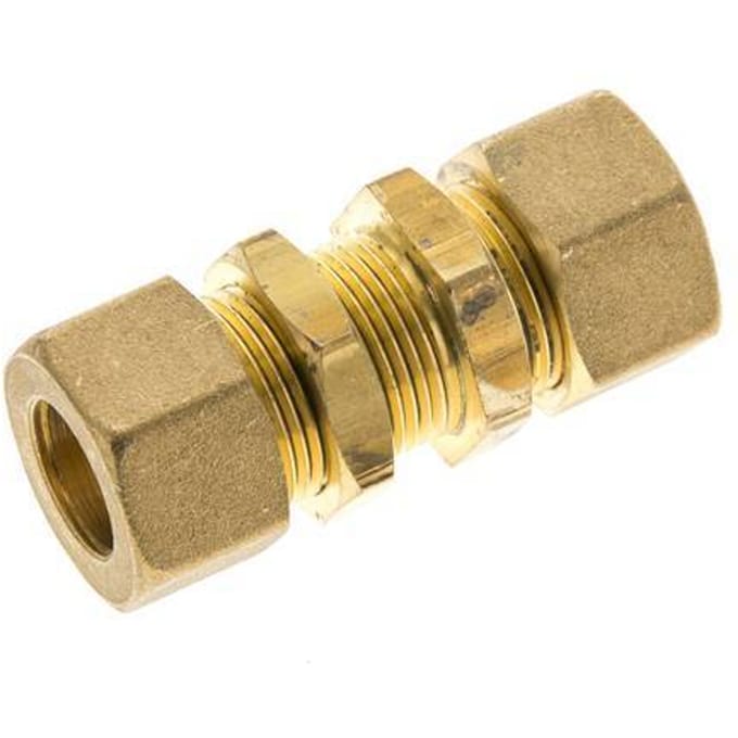 16mm Messing Rechte Knelfitting Doorvoer 76 Bar DIN EN 1254-2
