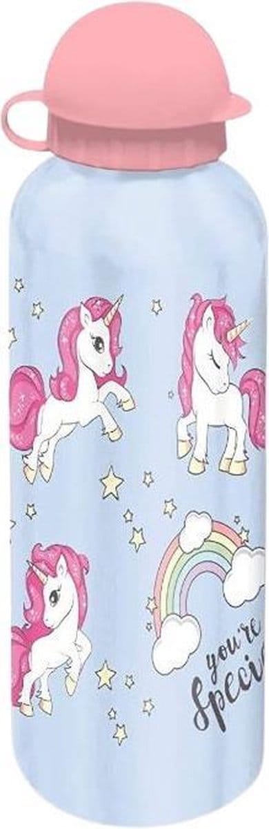 Unicorn Schoolbeker 500 Ml Aluminium Blauw - Eenhoorn