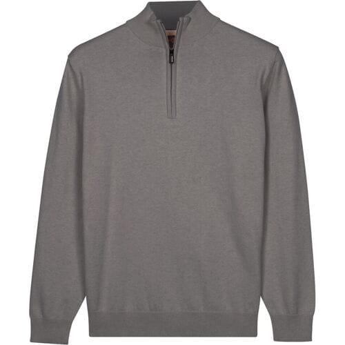 Baileys – Heren Trui – Half Zip Sweat – Basic Pullover met Rits – Grijs - NOS8400-925