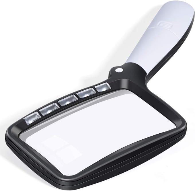 White-Label® Vergrootglas Met Verlichting - Loeplamp met Led Verlichting - Wit en Zwart