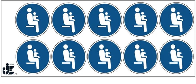 Zitplaats mensen met kleine kinderen sticker | 5 cm - 10 stuks per vel