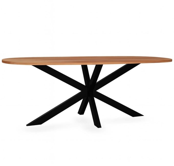 Eettafel Deens ovaal 210cm bruin Hero ovale eetkamer tafel