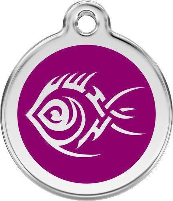 Red Dingo Hondenpenning 38 mm tribal vis paars