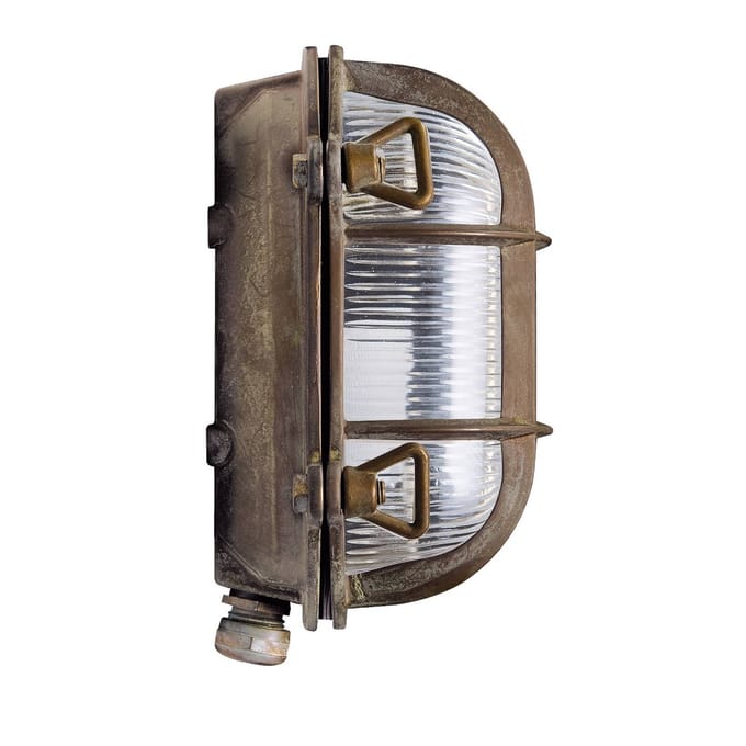 Moretti Luce Buitenlamp Tortuga ovaal 17cm messing-ant./helder