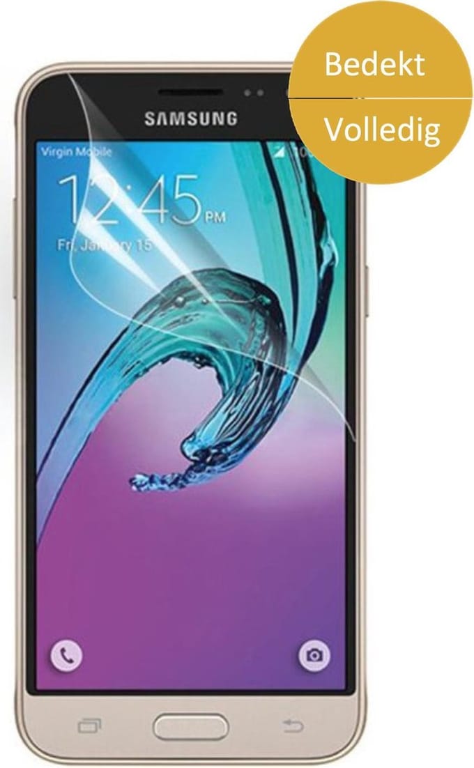 Screenprotector geschikt voor Samsung Galaxy J3 (2016) - Glas PET Folie Screenprotector Transparant 0.2mm 9H (Full Screen Protector)