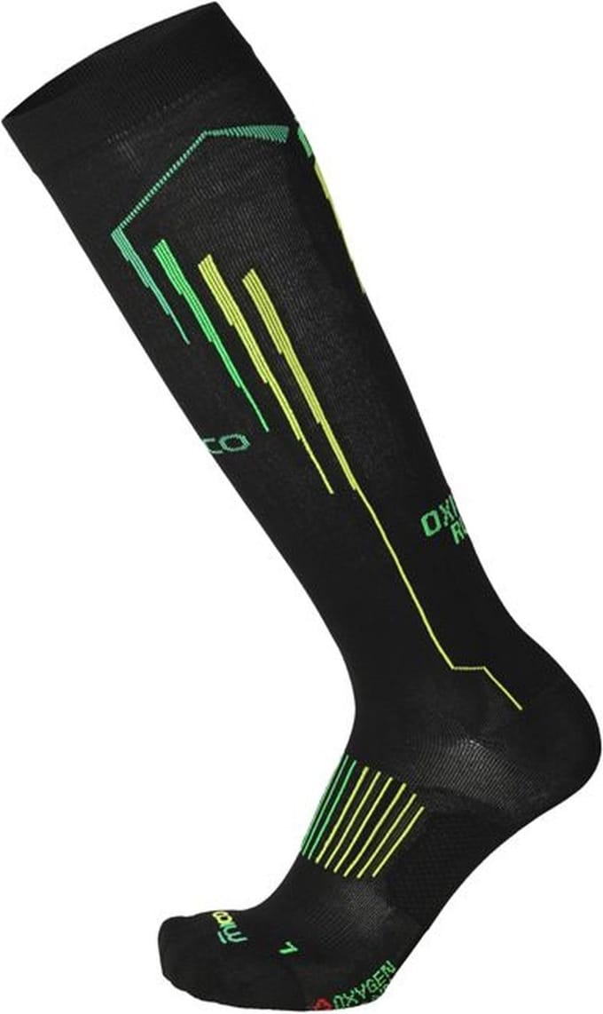 Mico OXI-JET compression long socks zwart/groen l