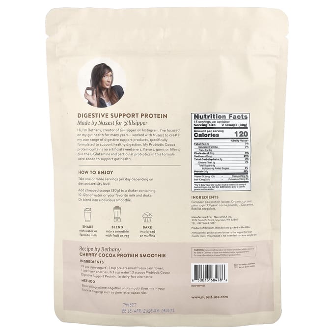 Bethany's Pantry, Spijsverteringsondersteunend Eiwit™, Probiotische Cacao, 450G (15,87 Oz)