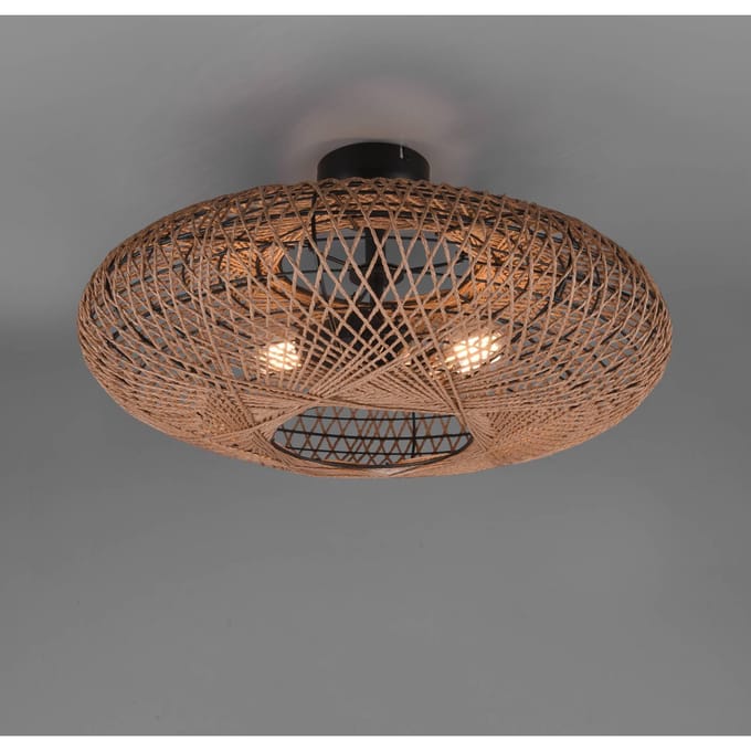 TRIO HEDDA - Plafondlamp - Zwart mat - excl. 2x E27 4 W - Plafondbevestiging