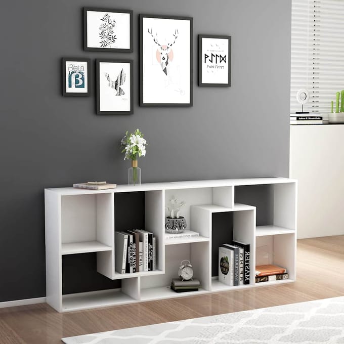 vidaXL - Boekenkast - 67x24x161 - cm - bewerkt - hout - wit