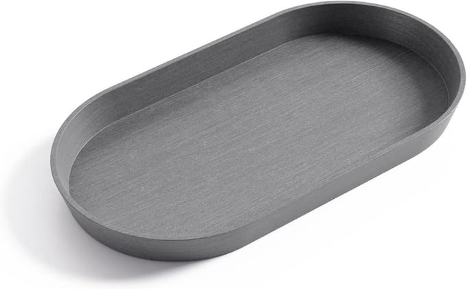 Ovale bloempot-onderzetter 30 cm grijs