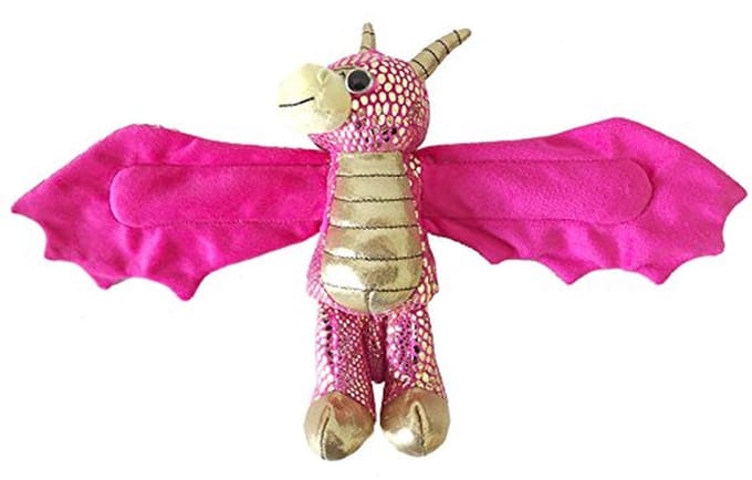 Huggers Klikarmband Knuffeldier - Pluche Dier - Gouden Draak 20 cm