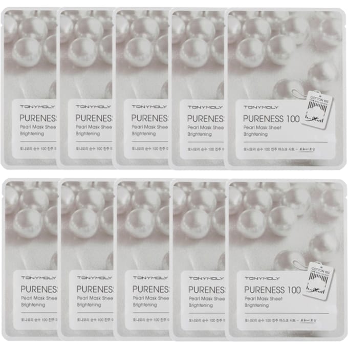 Tonymoly - Pureness 100 Mask Sheet - Pearl (10elk) Set