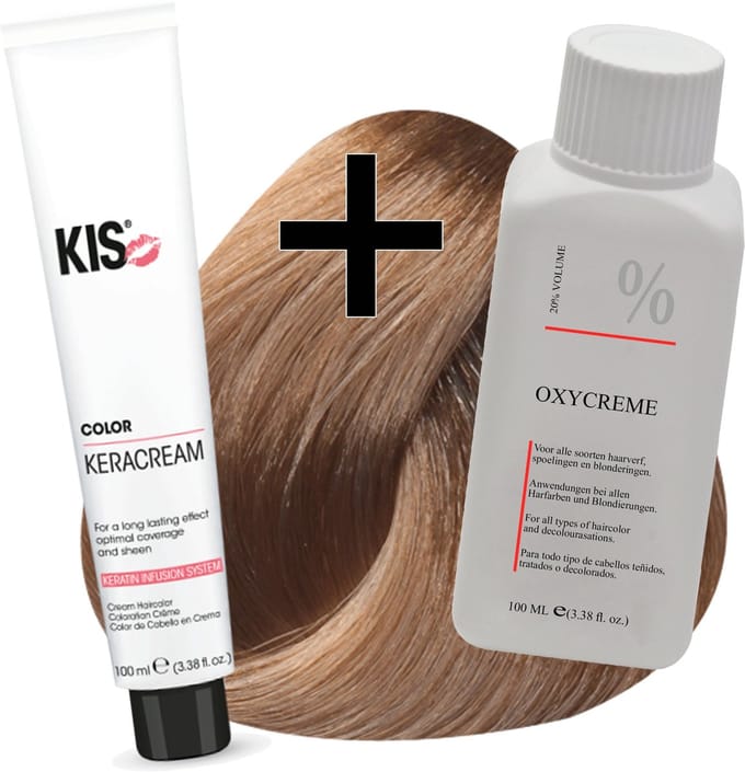 KIS haarverfset - 8G Licht goudblond  - haarverf & waterstofperoxide