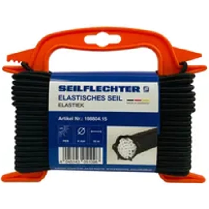 Seilflechter Elastiek Latex/polyester Zwart – 4 Mm X 15 M Op Rol