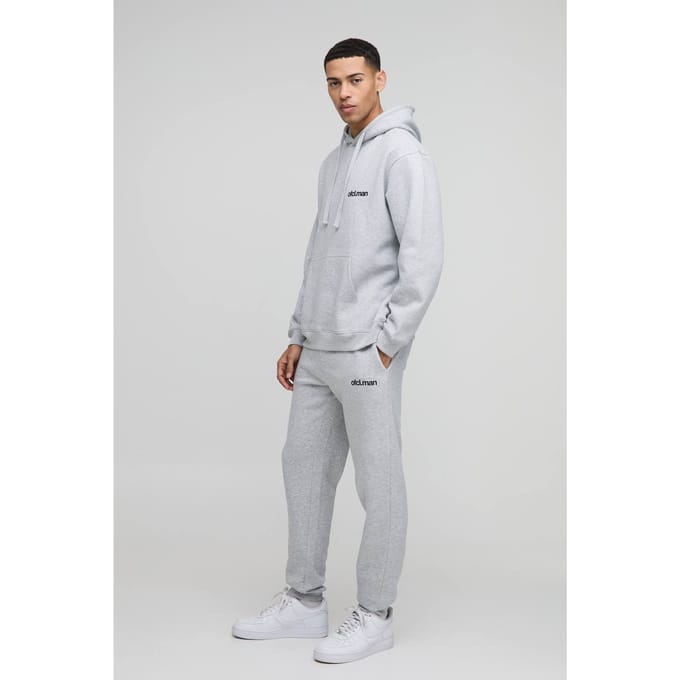 Oversized Ofcl Men's Hooded Trainingspak | Grey Marl | Size Medium