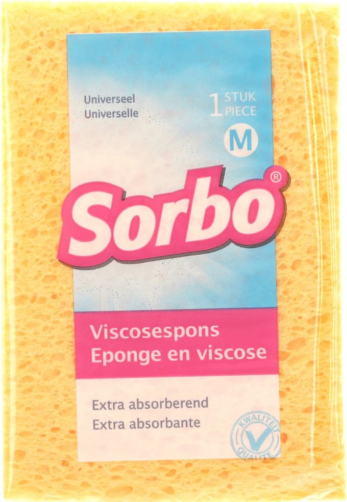 Sorbo Schoonmaak spons - 14 cm - Viscose - sponzen - schoonmaakspons - schoonmaaksponzen